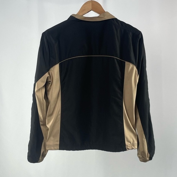 Oleg Cassini Sport Track Jacket and Pants Set in Black Tan Size Petite M/L - Picture 7 of 16